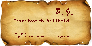Petrikovich Vilibald névjegykártya